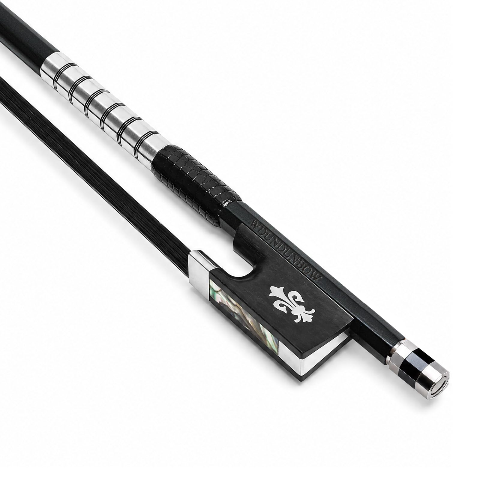 4/4 Carbon Fiber Violin Bow, Horsehair, Floral Ebony Frog