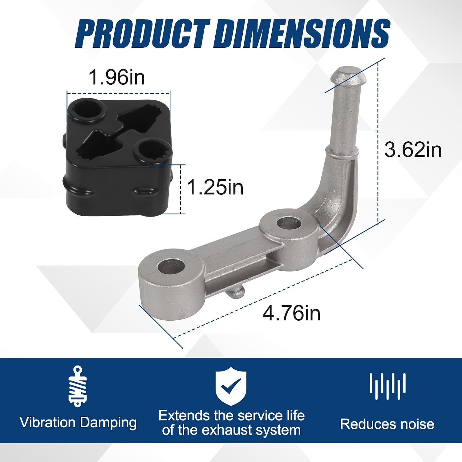 Rear Left & Right Exhaust Bracket Muffler Support Rubber Isolator Hanger Compatible with 2019-2025 Ram 1500 3.0L 5.7L 6.2L Replace#68275662AB 68395841AA