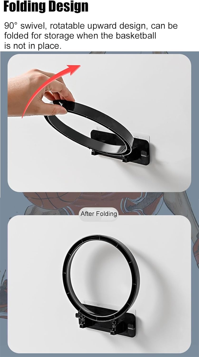 Basketball Rack 2-Piece Wall Mount, Sports Equipment Organizer for Basketball & Soccer, Ideal Storage Solution for Garage, Gym, School, or Nursery - Sleek Black Des