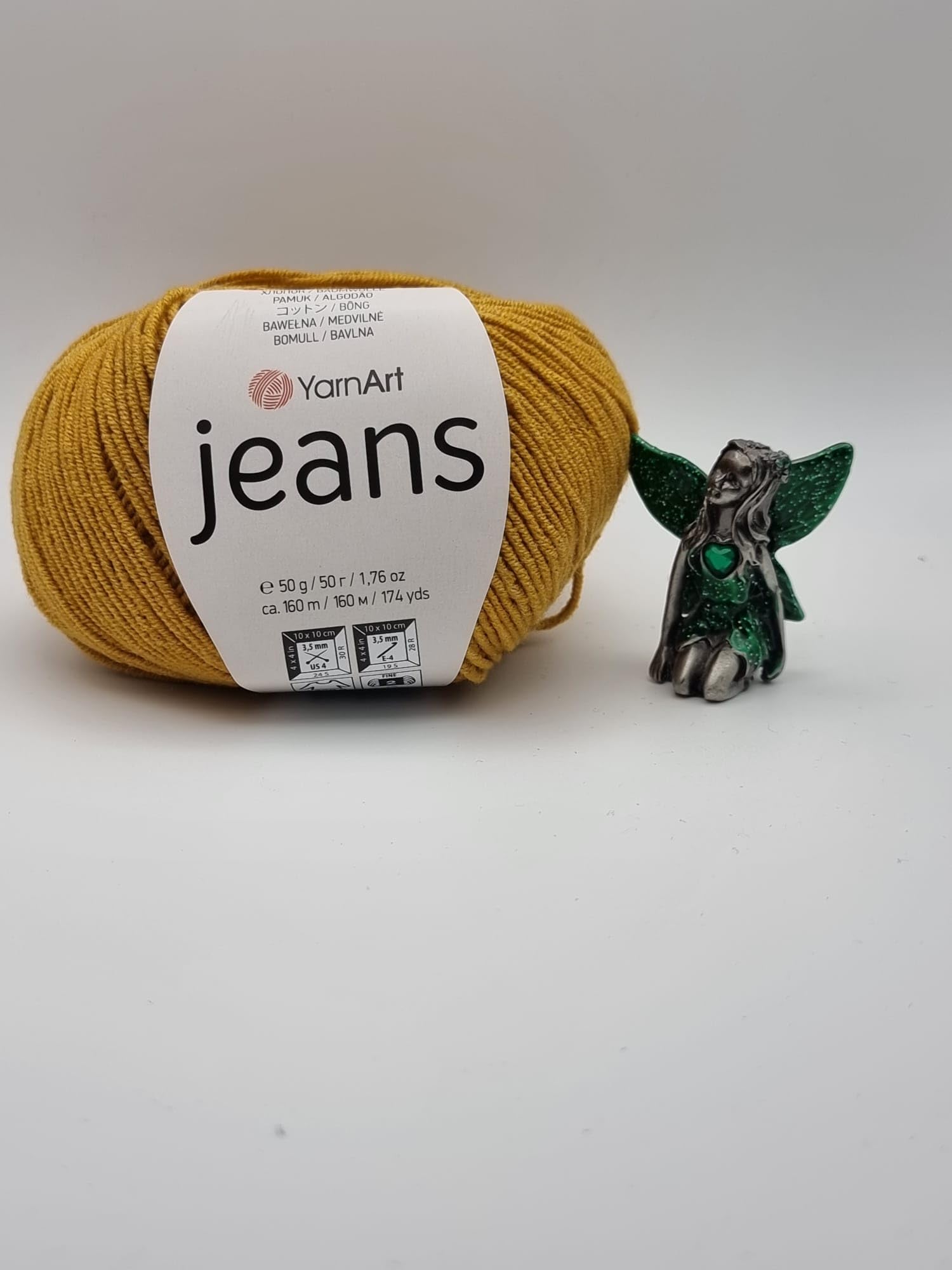 YarnArt Jeans Yarn, Soft Cotton Blend for Crochet and Amigurumi, Coral Red, 50g, 160m (84)