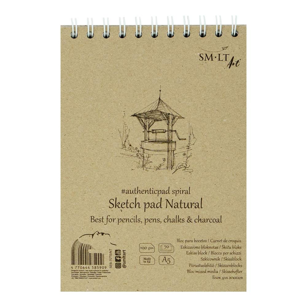 SMLT Authentic Spiral Sketch Pad Natural Size A5