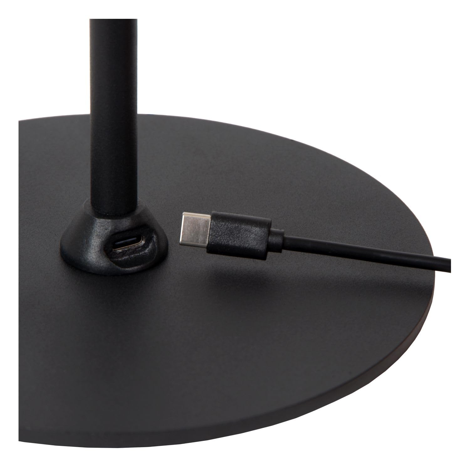 Licht-Erlebnisse LED Akku Tischleuchte Grau Schwarz Schreibtisch Wohnzimmer Büro 3000 K IP44 dimmbar Touchsensor H:46 cm Innen Außen Tischlampe Schlafzimmer