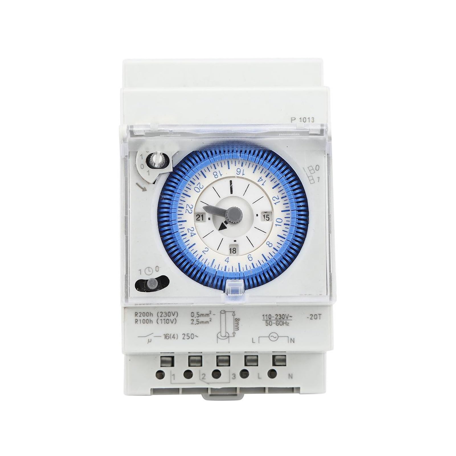 Jadeshay Horloge Piscine Mécanique 16A 250VAC Programmateur Piscine Horloge Chauffe Eau 15 Minutes 24 Heures pour Hogar, Cocina, Interior, Exterior Iluminación Exterior