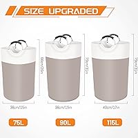 Vista 2 de BlissTotes Cesta de lavandería, cesta de lavandería, cestas plegables para ropa sucia, cesta impermeable con asas de aluminio protegidas de espuma