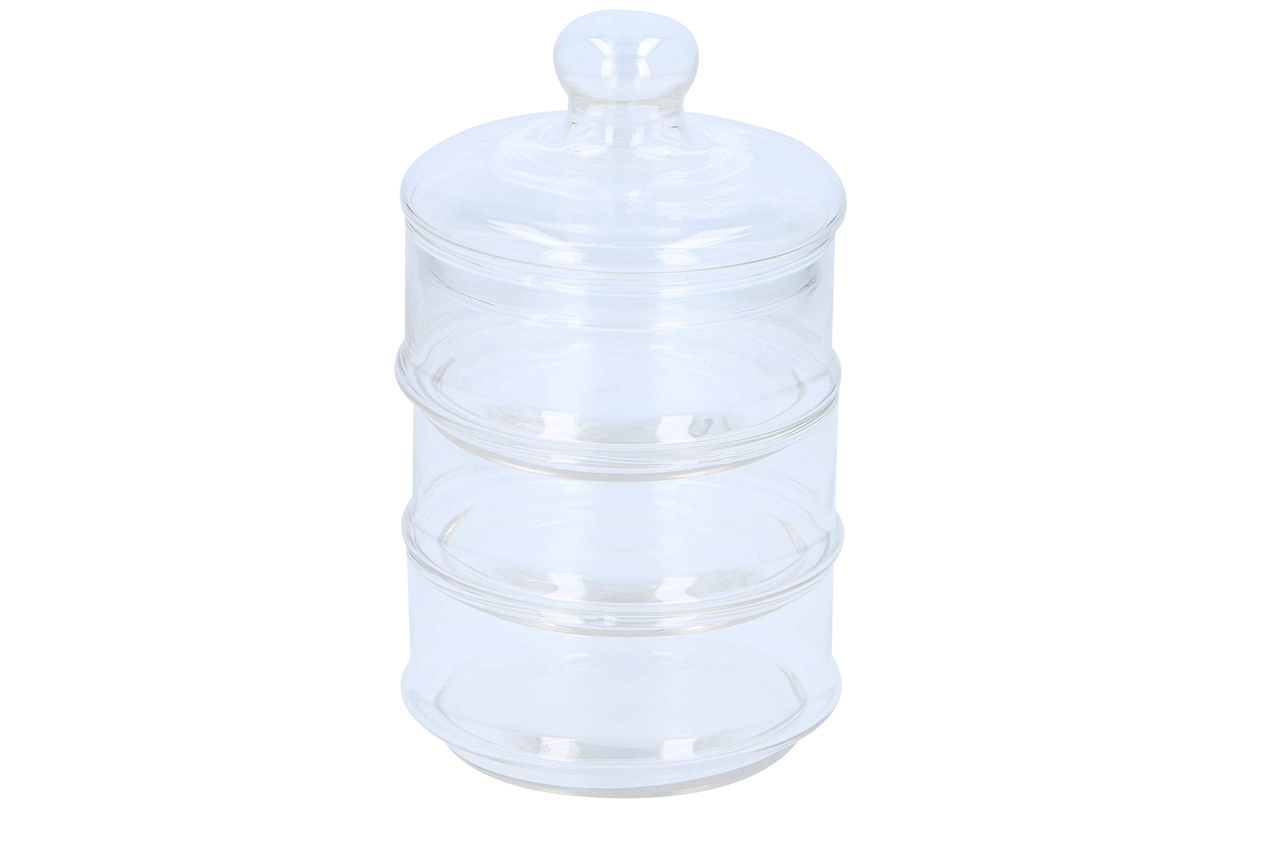 3X Stackable Storage jar Glass Kitchen Decor