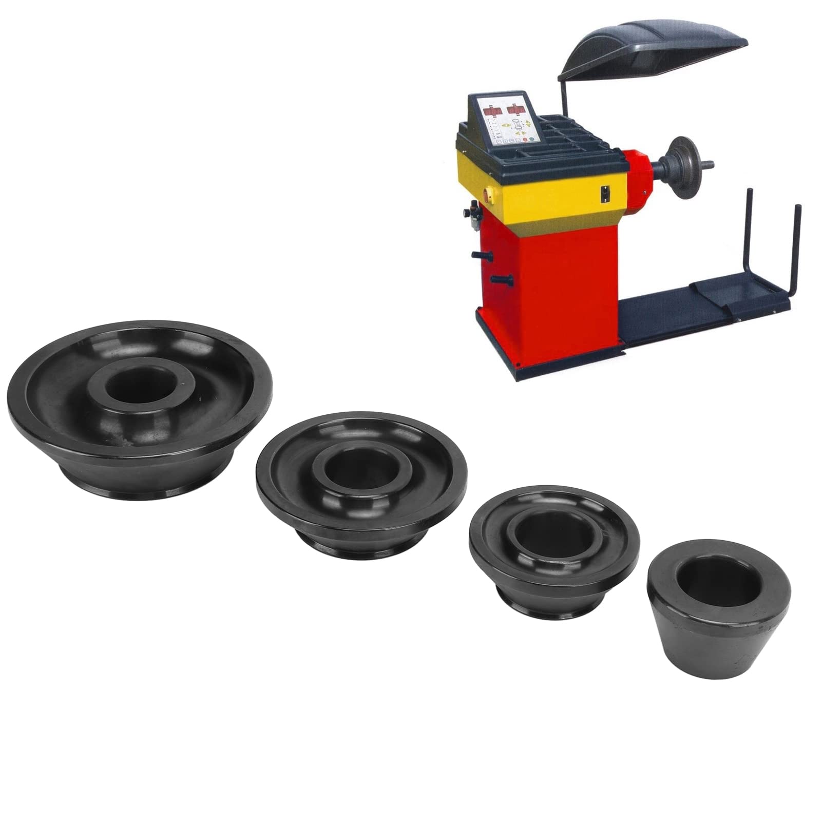 Fydun Équilibreuse de Roue, 4 Pièces Jeu de Cônes Coniques Standard Acier Carbone 36 Mm Outil de Réparation de Pneus de Diamètre d'arbre pour Voiture/Camion/SUV