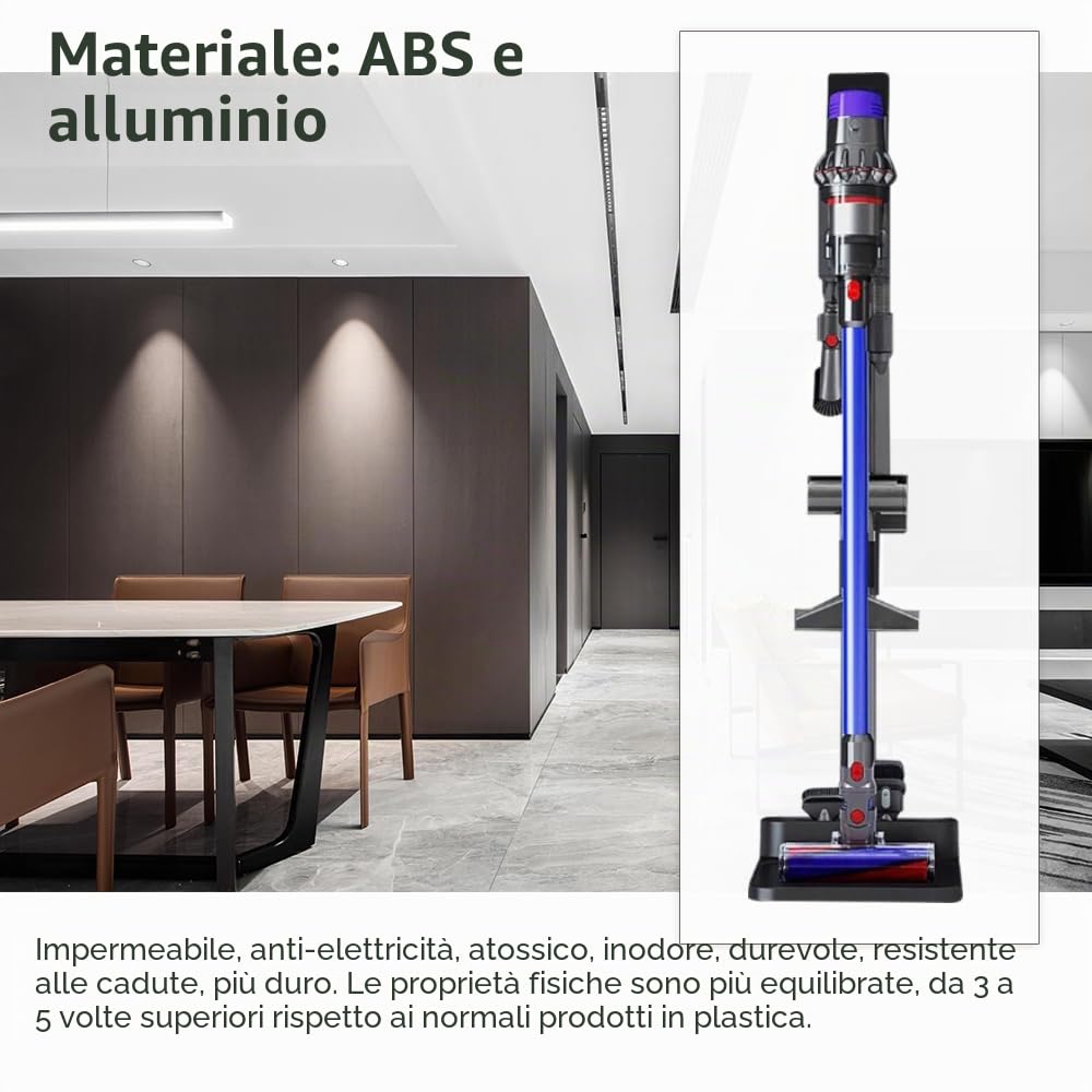 WuYan Supporto per aspirapolvere autoportante, porta-rack, accessori, stazione di ricarica per Dyson V7, V8, SV10, V11, SV12, V15 WuYan Supporto per aspirapolvere autoportante, porta-rack, accessori