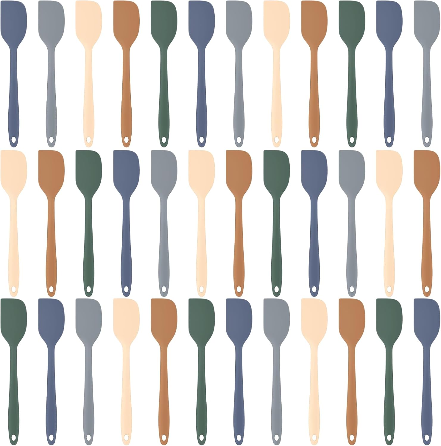 Honeydak 36 Pieces Mini Silicone Spatulas, 8.3 Inch Small Rubber Spatula Heat Resistant Non Stick Seamless Design Flexible Scrapers Kitchen Use Cooking Baking Tool (Vibrant Color)