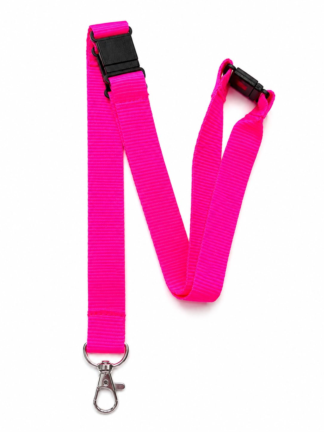 Neon Lanyards with Triple Safety Breakaway, 3 Point Breakaway Feature, Bright Colours (10, Neon Pink)
