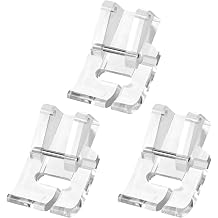 HINZIC 3pcs Clear Open Toe Satin Stitch Presser Foot for All Low Shank Snap-On Singer, Brother, Babylock,Euro-Pro,Janome,Kenmore,White,Juki,New Home,Simplicity,Elna Sewing Machine