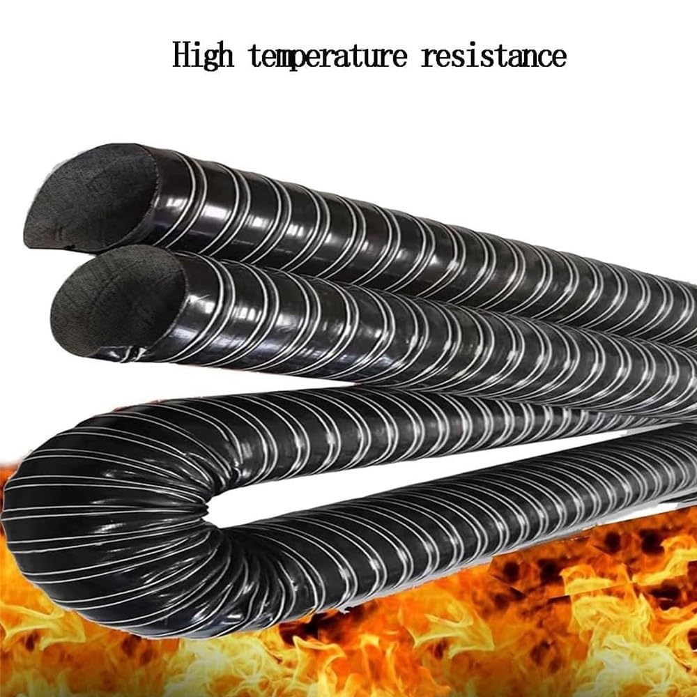Tubo Flessibile di aspirazione per autoveicoli da 6" ID - Tubo di sfiato ad Alta Temperatura da 19,7 Piedi per Raffreddamento e Riscaldamento dei Freni, Diametro 38 mm (1,5"), Soluzione dure