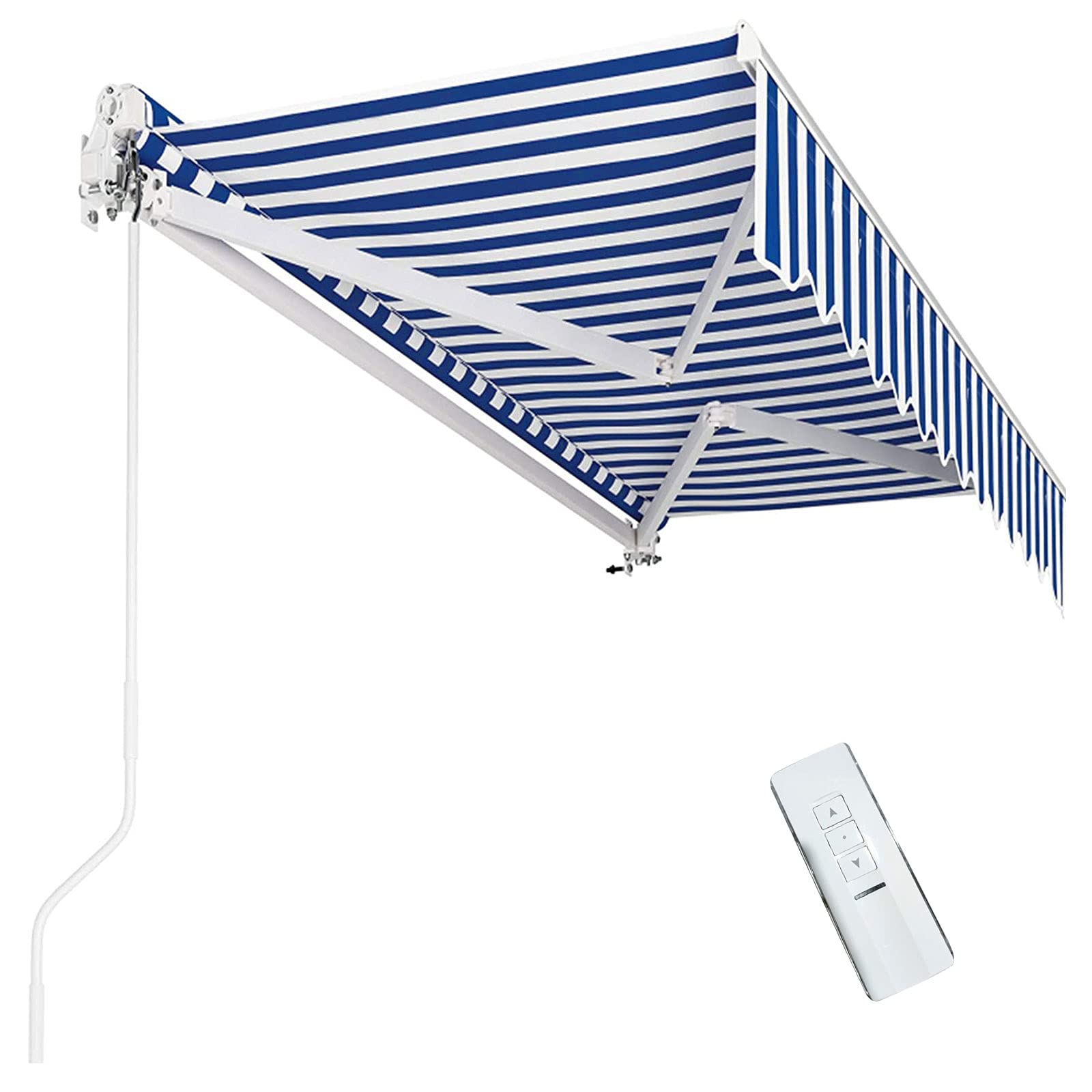 Zewnętrzna wysuwana markiza z regulacją korby, zmotoryzowana, ręcznie wysuwana markiza na balkon, wodoodporna, odporna na promieniowanie UV, tkanina poliestrowa, 3 x 2,5 m #4