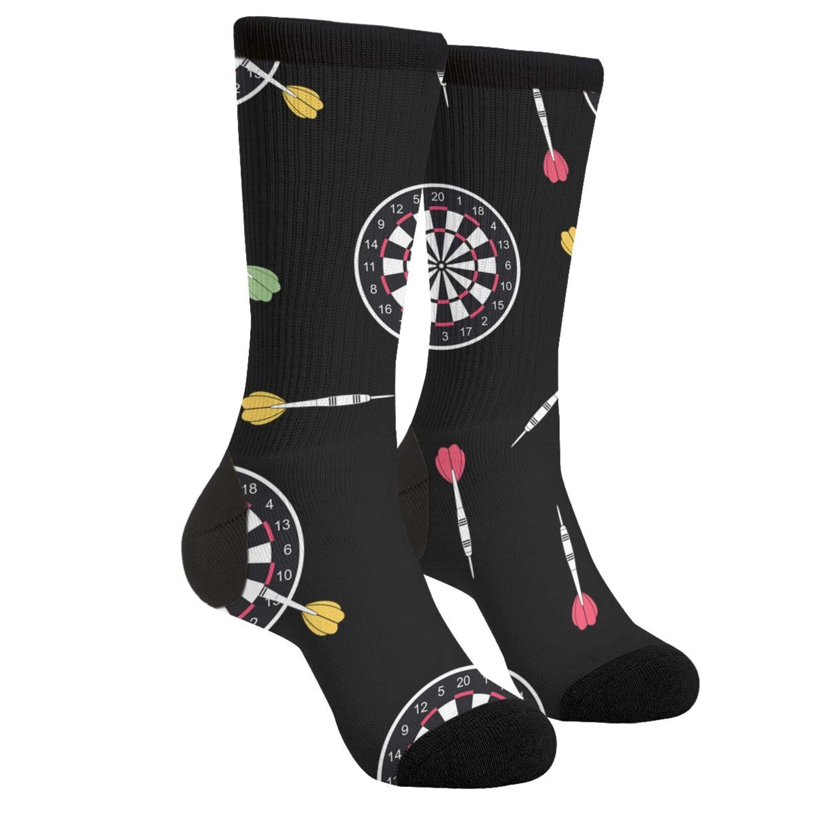 Juzgtsit Unisex Darts Men's Novelty Funny Casual Crew Socks