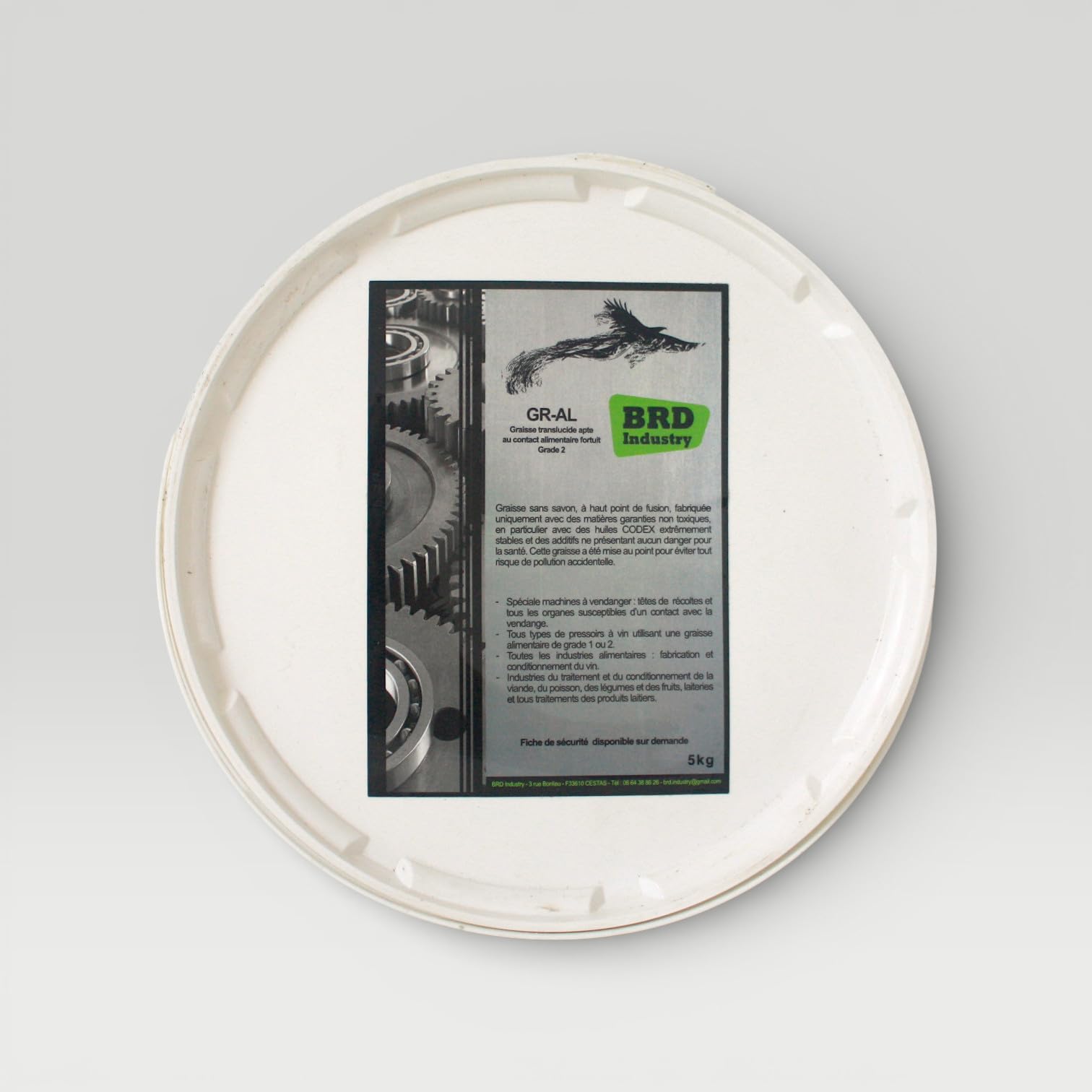 Grasa de contacto con alimentos AL translúcida de grado 2 (5KG)