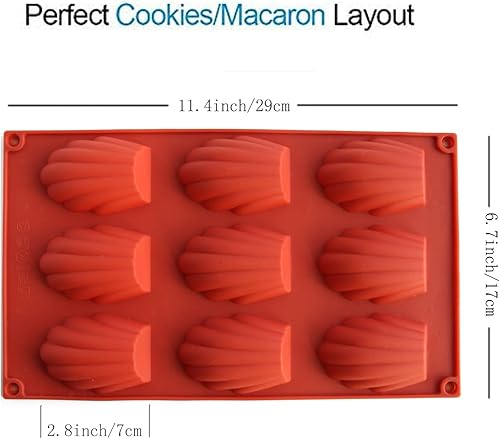 Miniatura 2 de Meajore Madeleine - Molde de silicona para hacer galletas Madeline, molde antiadherente para hacer galletas Madeleine (gris)