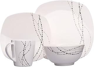 Vaisselle de camping/pique-nique en mélamine 16 pièces pour 4 personnes, design/couleur au choix