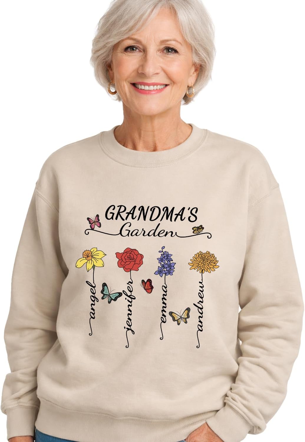 7th Hill Moms, Personalized Mom or Grandma Sweatshirt, Grandma & Mom Shirts for Women, For Mama, Best Gifts for Grandma, Birth Month Flower Tshirt for Mama