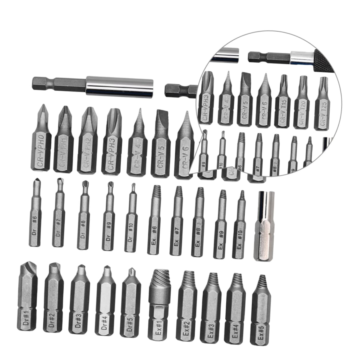 Set di estrattori per bulloni danneggiati, Set Completo da 33 Pezzi con Punte da Trapano contropunta, estrattori per Una Facile rimozione delle Viti