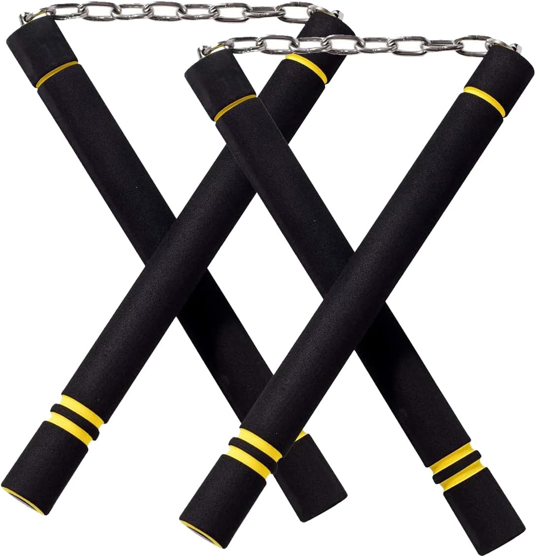 Steel Chain Safe Foam Rubber Training Nunchakus for Kids & Beginners, Martial Arts, Ninja 2 Pcs