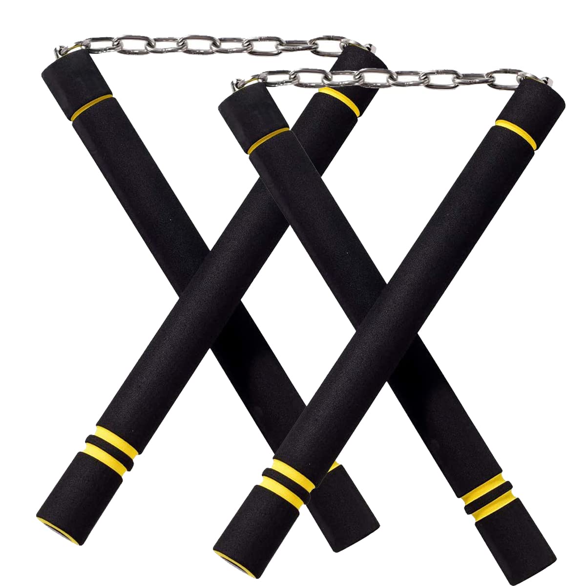 Jaswass Steel Chain Safe Foam Rubber Training Nunchakus for Kids & Beginners, Martial Arts, Bruce Lee, Ninja 2 Pcs