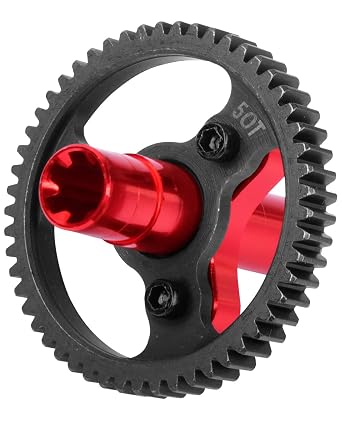 50T Slipper Clutch Upgrades Part for 1/10 Granite Senton Vorteks Big Rock 3S Kraton Outcast 4S 1/8 Typhon 3S,ARRCat 50T Metal Slipper Clutch 0.8 Pitch Hop Ups,Replace ARA310948,Red