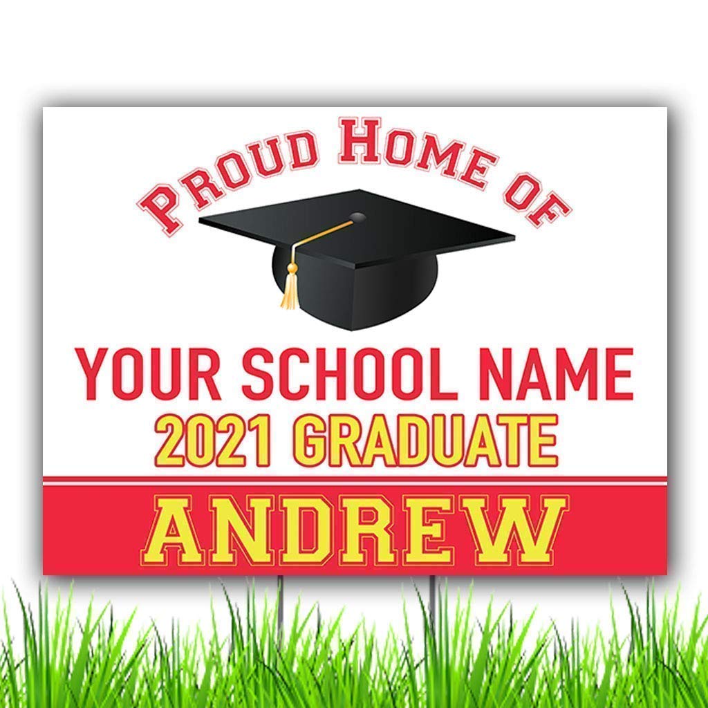 Congratulations Class of 2023 Graduate Personalized Yard Sign with Metal Stake, Custom Graduation Party Personalized Lawn Sign