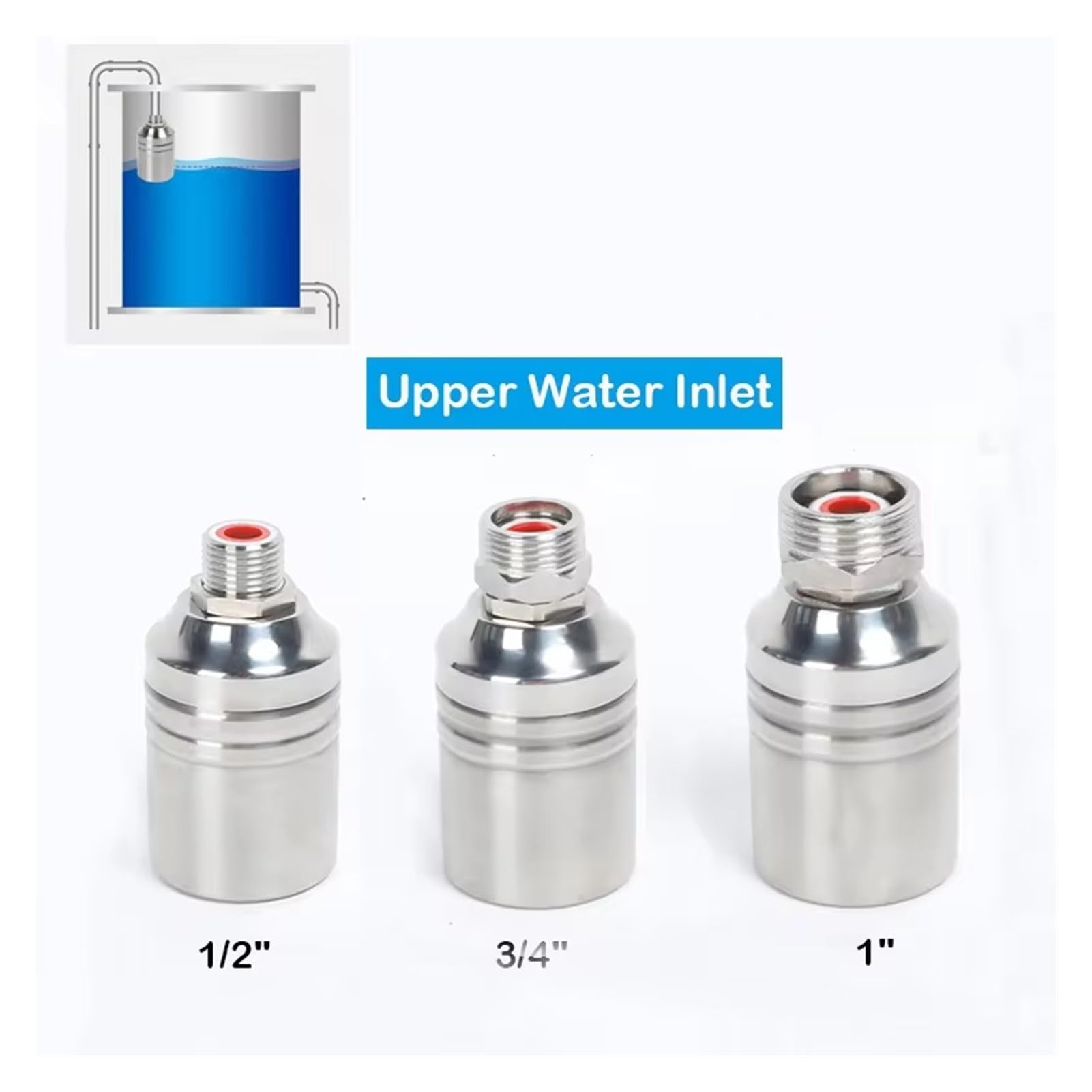 Zawór odcinający wieży ciśnień zbiornika wody ze stali nierdzewnej Akcesoria kuchenne(Side Water Inlet,1/2")
