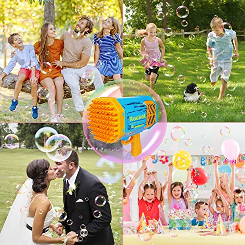 69 Holes Bubble Machine Gun With Lights & Bubble Solutions, Bubble Gun Bubbles Maker Blaster Blower For Toddlers Boys Girls Age 3 4 5 6 7 8 9 10 Year Old, Toy Gift For Birthday Wedding Party -Blue #TOP5