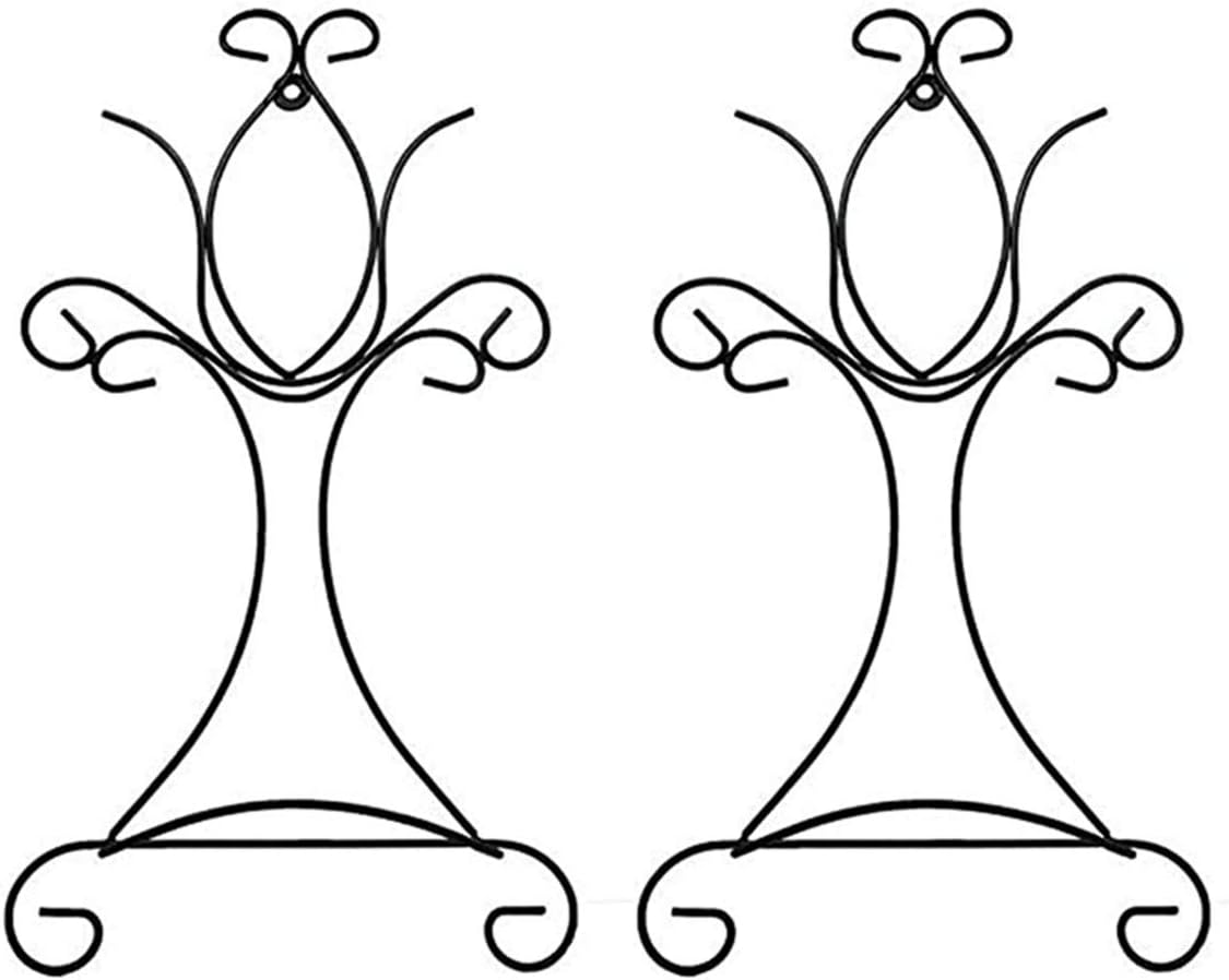 CXLE 2 PCS Iron Display Stand, Black Iron Easel Plate Display Photo Holder Stand, Easel Plate Display for Displays Picture Frames, Decorative Plates, Books, Bowls, Tablets and Home Art Decoration