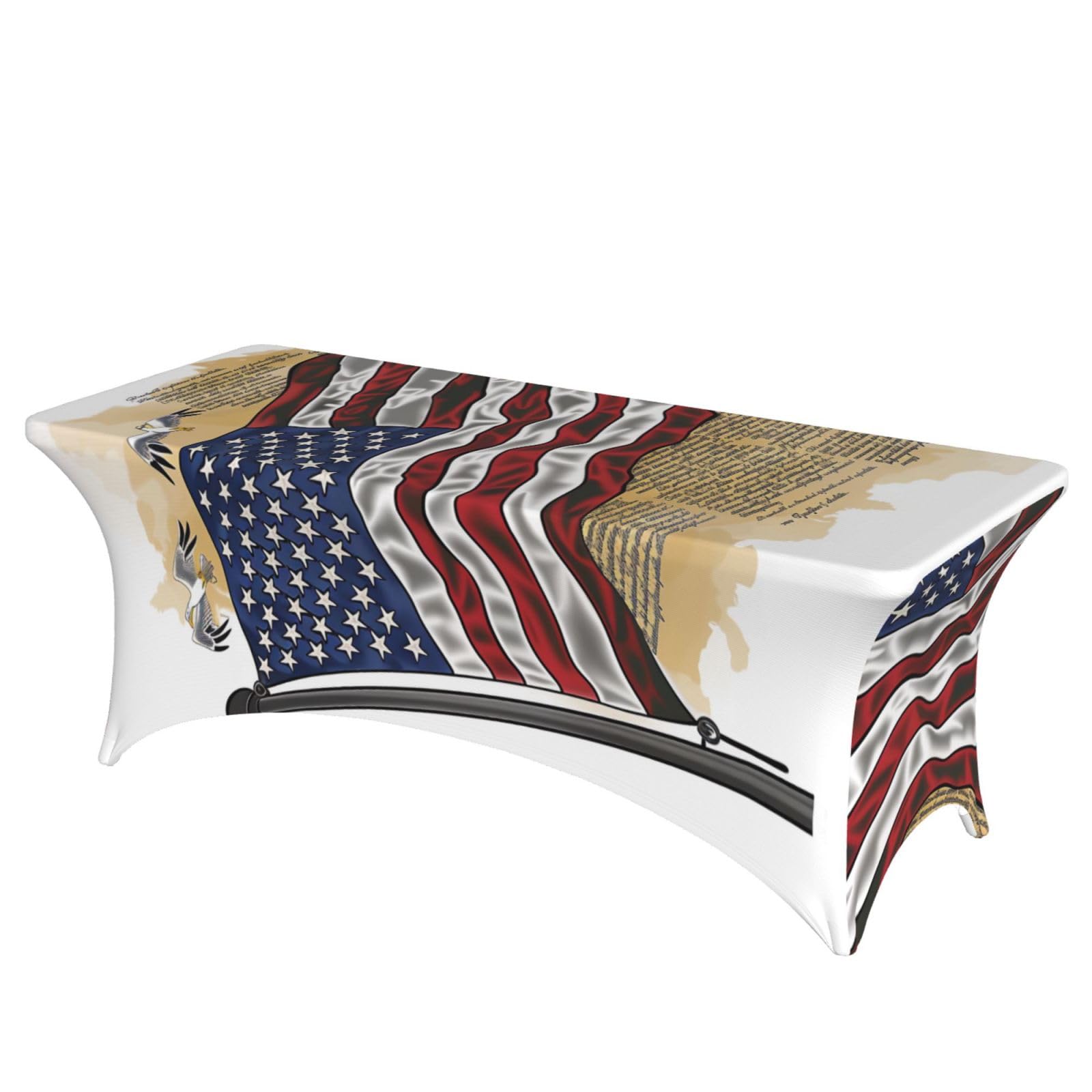 Nappe élastique lavable drapeau américain 1,8 m pour décoration de banquet et fête