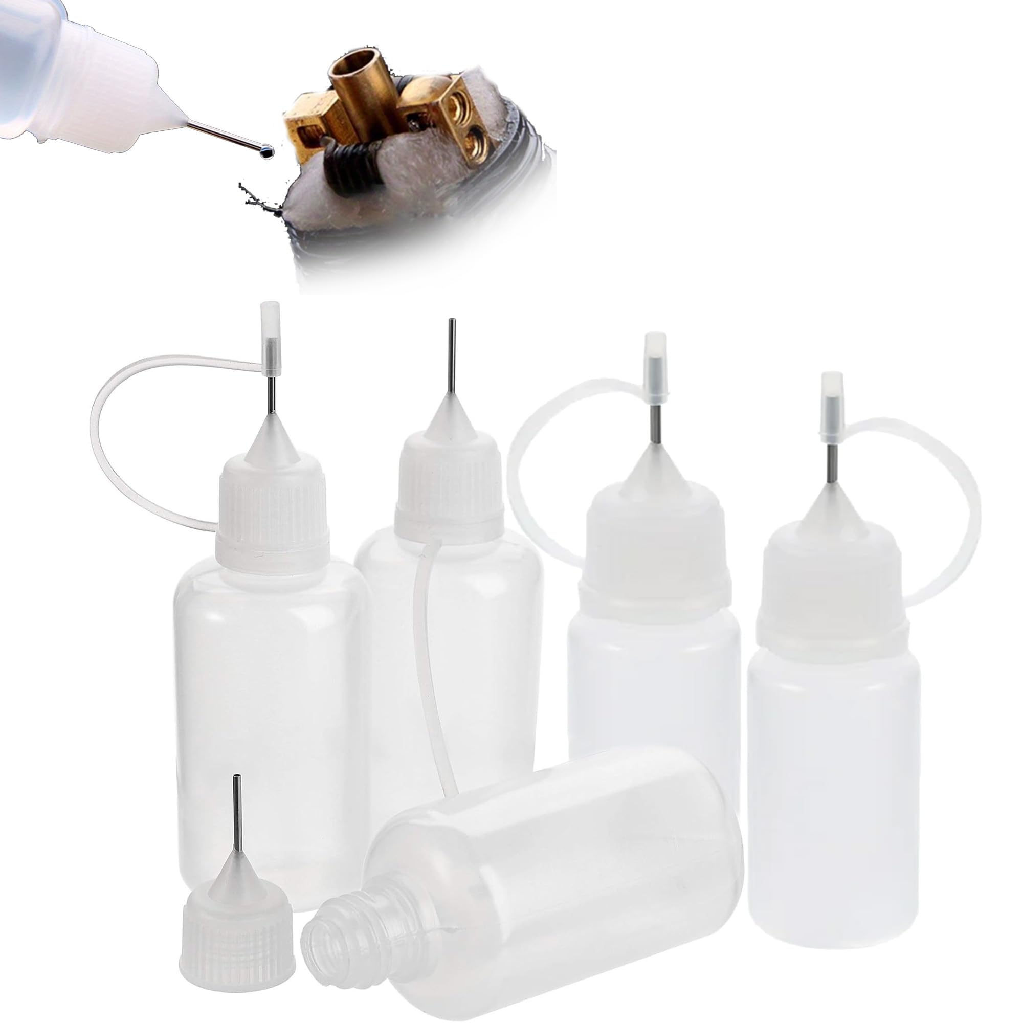 Pack of 5 Precision Applicator Bottle 10ml Fine Tip Squeeze Bottles for Glue, Oil, Ink, and Crafts – Leak-Proof Design for Accurate Dispensing