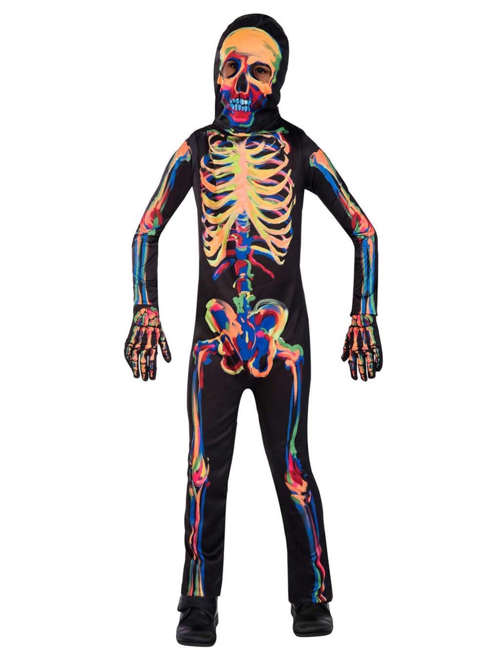 amscan Glow in the Dark Skeleton Costume for Kids Age 6-8 Years