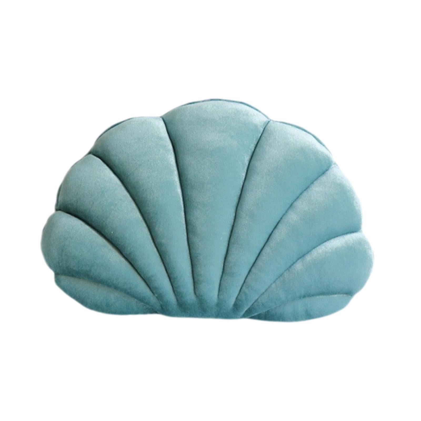 Plush Seashell Shape Pillow Ocean Themed Filled with PP Cotton Chair Cushion Blue|Decorative Pillows|Garden & Outdoor Furniture|Furniture|Home-image-38