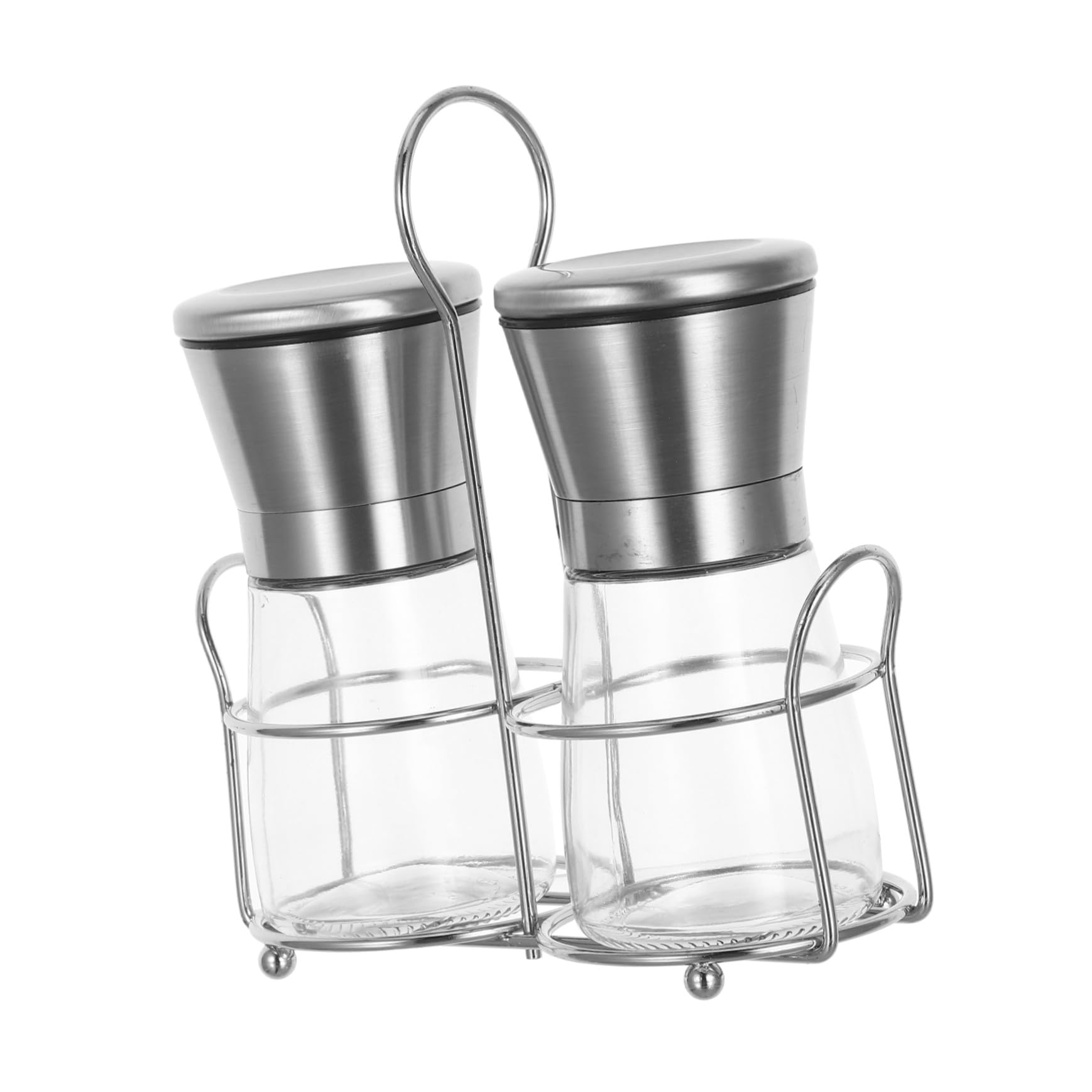 Zerodeko Manuelle Pfeffer Salzmühle Set Edelstahl Gewürzmühle mit Verstellbarem Mahlgrad Kompakter Tragbarer Gewürzgrinder für Salz Pfeffer Gewürze Nachfüllbar für Küche und Outdoor