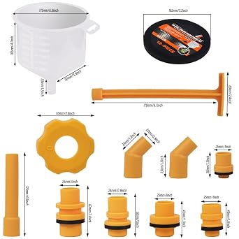 12 PCS No-Spill Coolant Funnel Kit Universal Radiator Filling Tool Set with Adapters for Most Vehicles Automotive Antifreeze Filling Kit Easy Coolant Refilling & Air Bleeding System