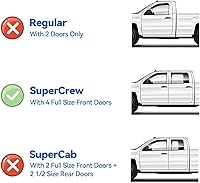 Vista 3 de Viseras de ventana para Ford F250 F350 F450 F550 Super Duty 1999-2016, Deflectores de viento para ventanas de canal externo, viseras y protectores
