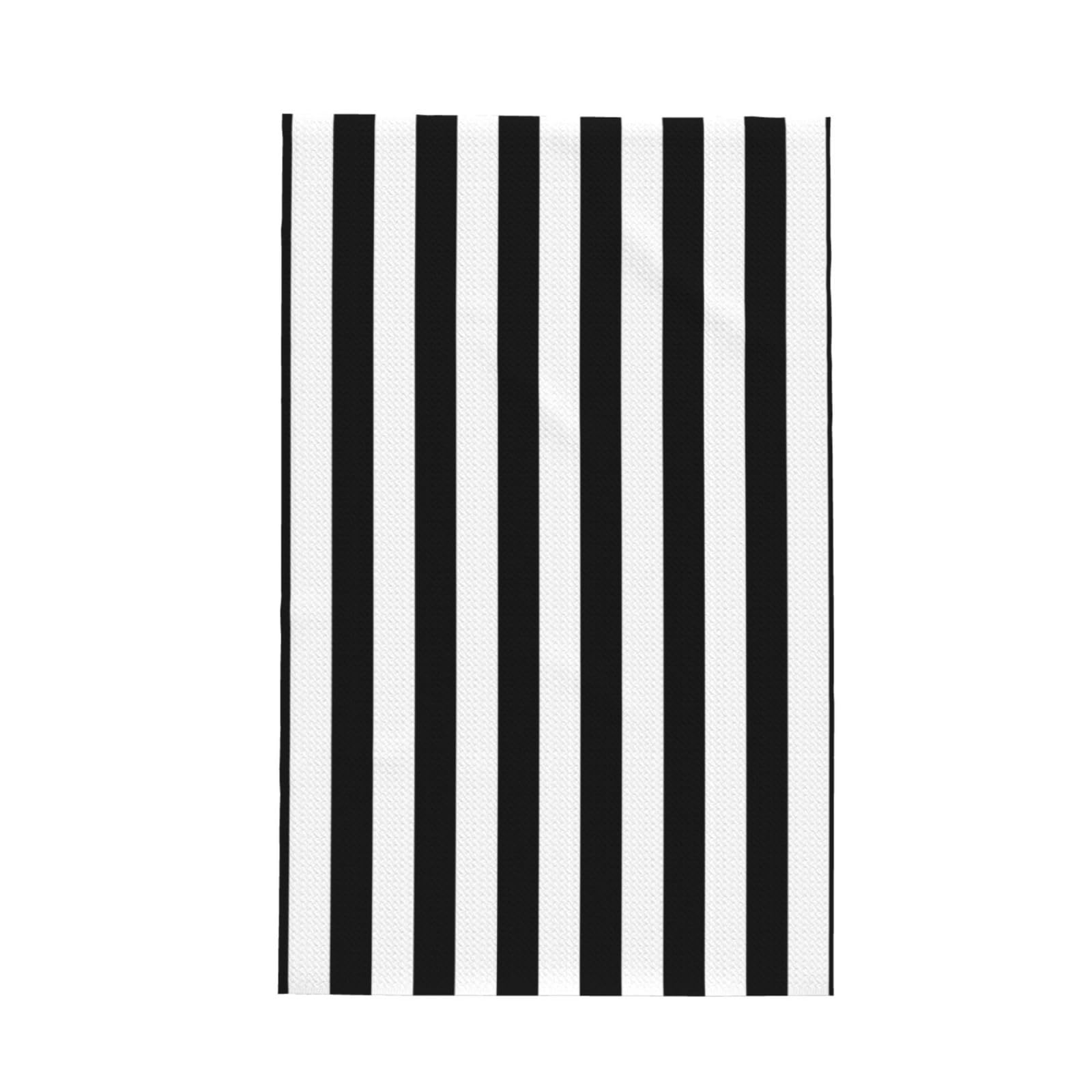Hhxvcv Black & White Stripe Print Waffle Kitchen Towel – Dishcloths With Hanging Loop – Cleaning Rags For Household Chores, Tea