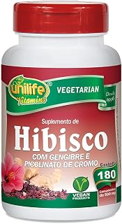 Hibisco com gengibre e picolinato de cromo - 180 comprimidos