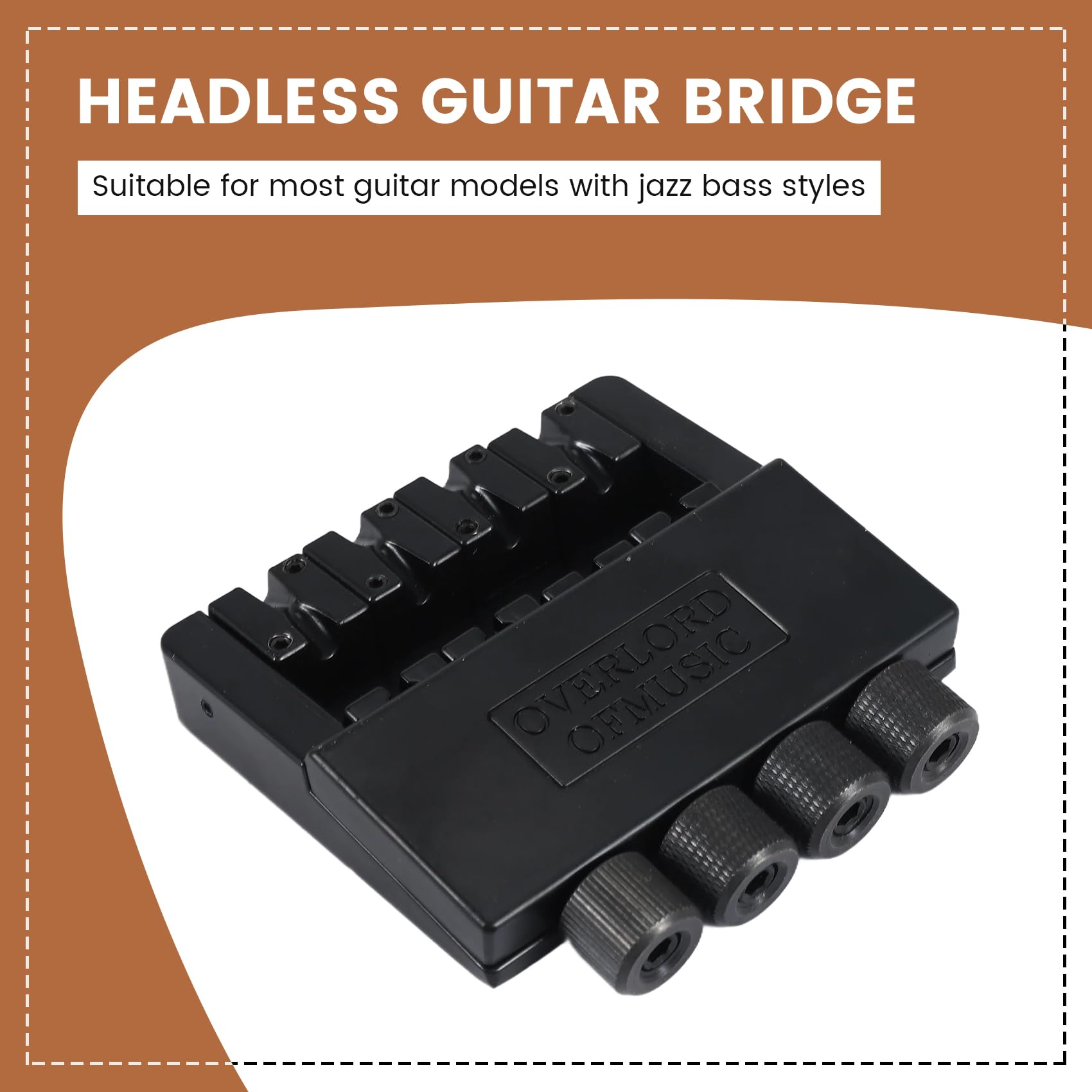 1 Set 4 String Headless Bass Guitar Bridge System Basso Elettrico Parte per Sostituzione Basso Elettrico Headless