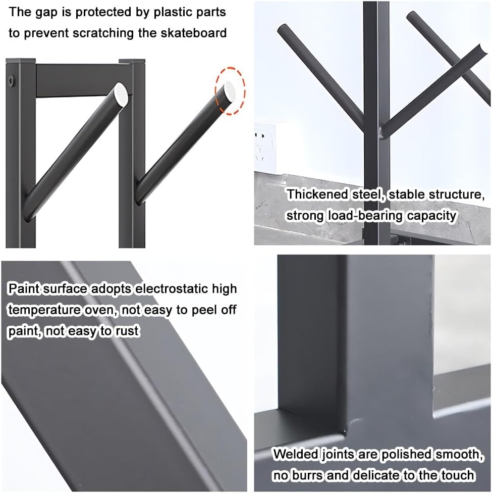 5/7 Tier Freestanding Snowboard Storage Holder for Skis/Skateboards/Scooter, Floor Standing Surfboard Organizer Stand, Metal Sports Mat Storage Rack, for Gym Garage(30x30x150