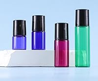 Vista 6 de Juego de 20 mini botellas de vidrio enrollables de 0.0 fl oz y 0.1 fl oz con bolas enrollables de metal, frasco de muestra delgado recargable, 1ML