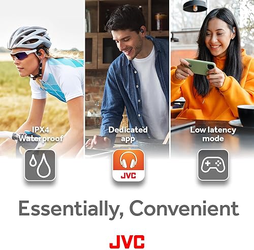 Miniatura 7 de JVC Nuevos auriculares inalámbricos de oreja abierta con controladores grandes de 0.630 in para un sonido potente, uso de un solo oído, tamaño