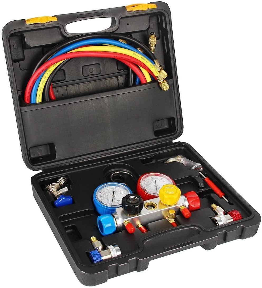 OKSTENCK 4Way AC Diagnostic Manifold Gauge Set AC Diagnostic Tool Kit