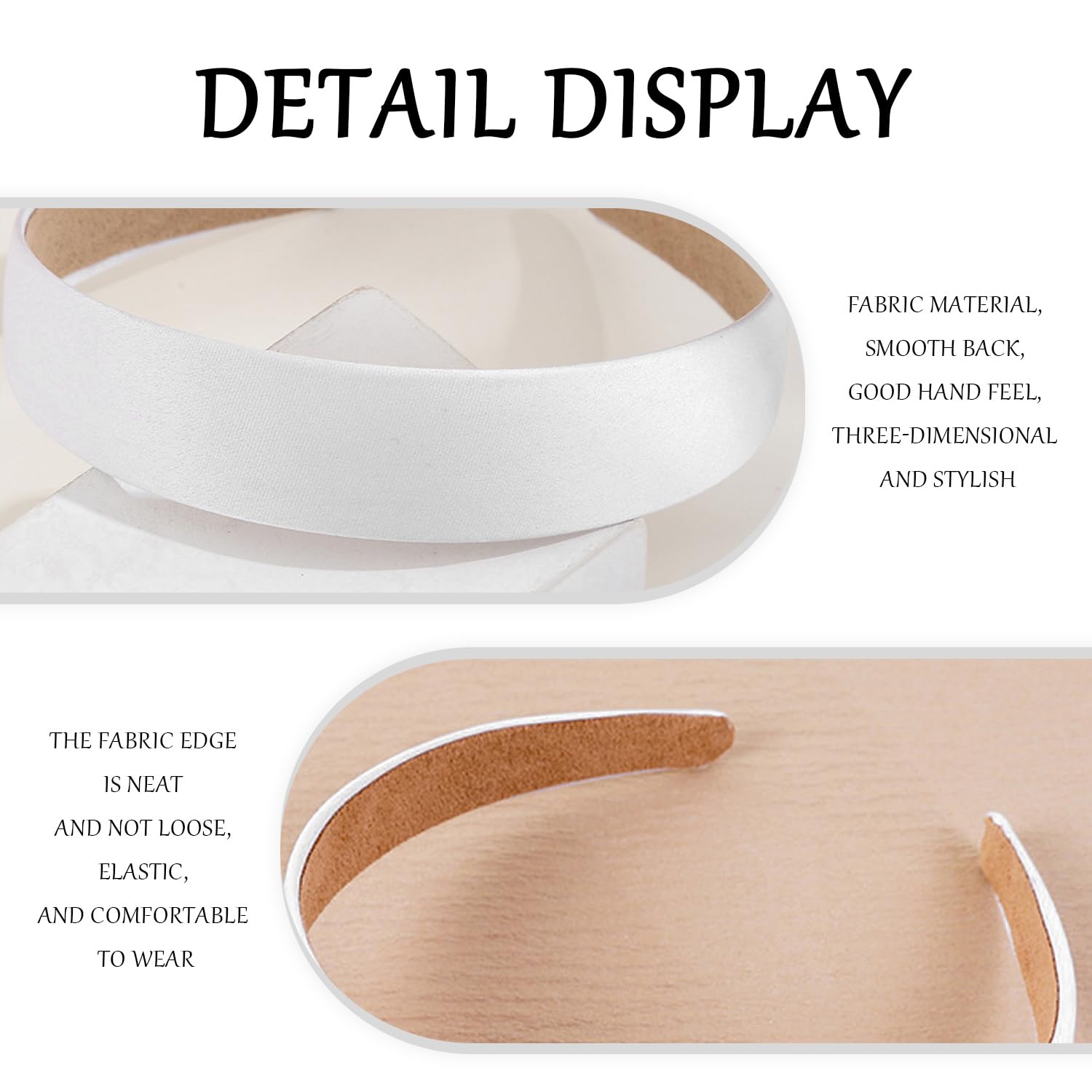 2 Pieces Of White Headband, Simple And Ele Wide Headband, Women'S Fashionable Headband, Non-Slip Headband, Fixed Hairstyle Decoration, Clothing Matching Headband - Image 3