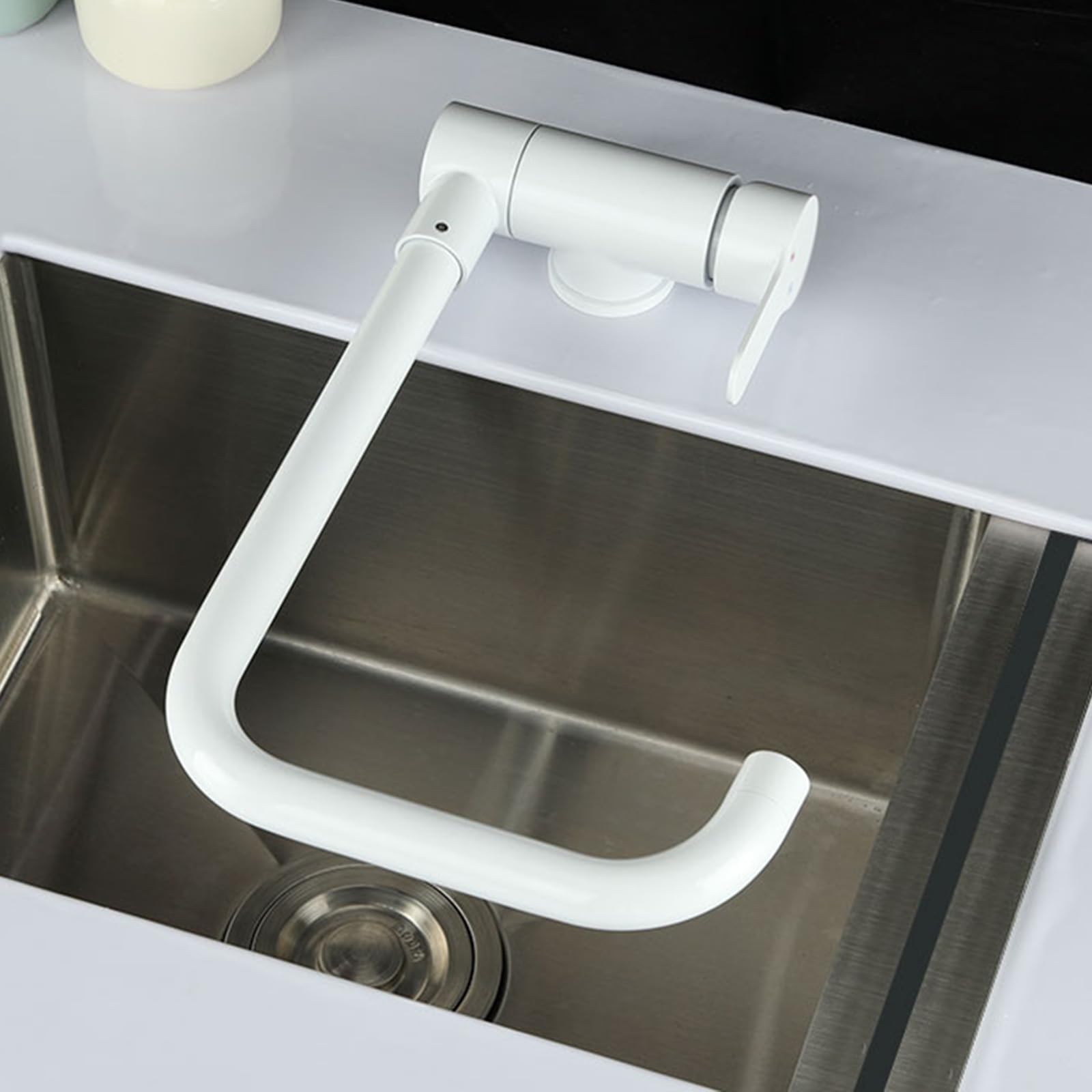 Robinet cuisine intérieur fenêtre en acier inoxydable blanc haut de gamme