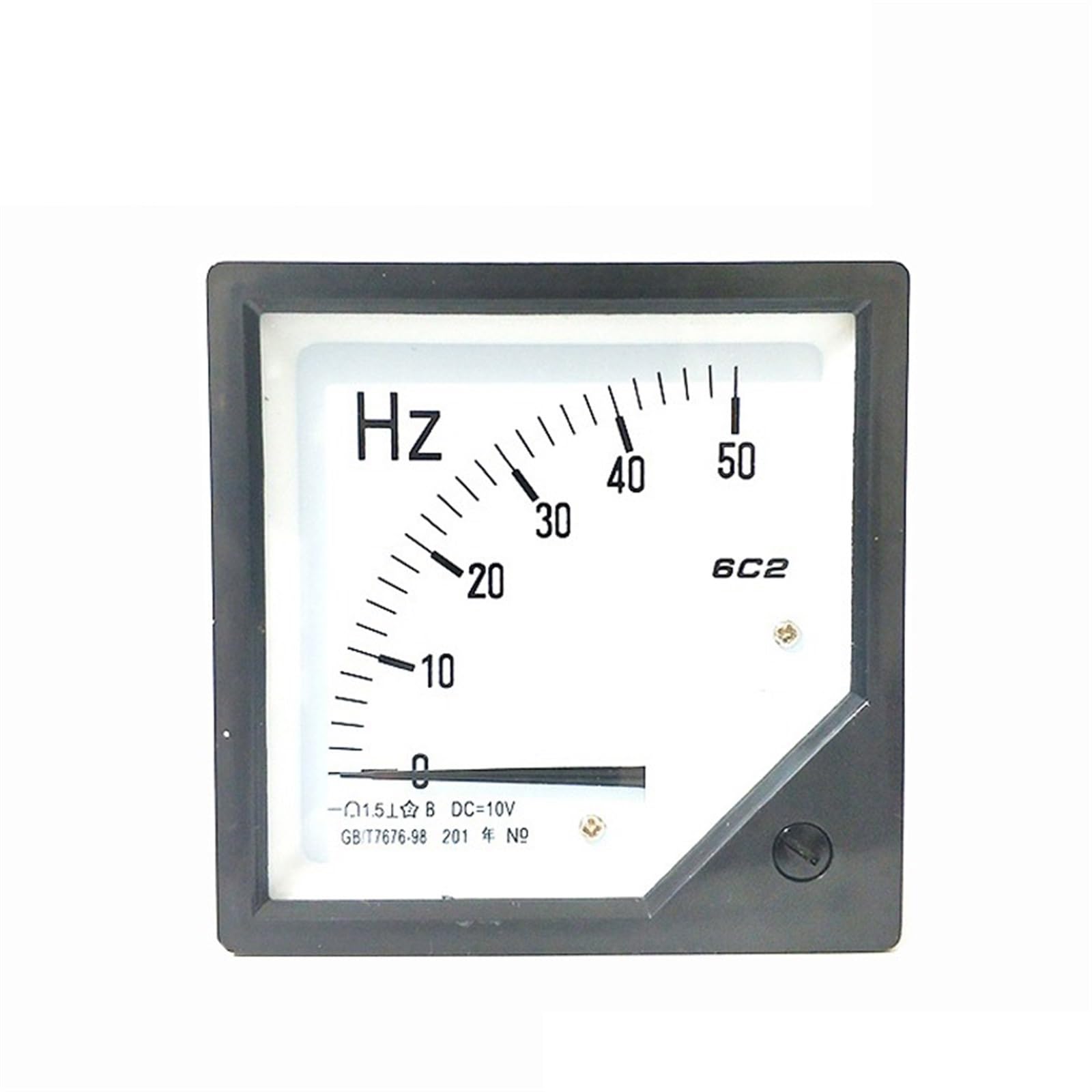 Misuratore di frequenza DC 6C2-Hz 0-50Hz 0-60Hz /DC10V Voltmetro di eccitazione del sensore Puntatore quadrato Misuratore di tensione 80x80mm 1 Pz(Size:0-50Hz(DC10V))