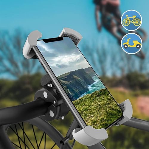 Miniatura 4 de NESTELLE - Soporte ajustable para teléfono celular, abrazadera de manillar para teléfono celular, soporte para teléfono celular para motocicleta,