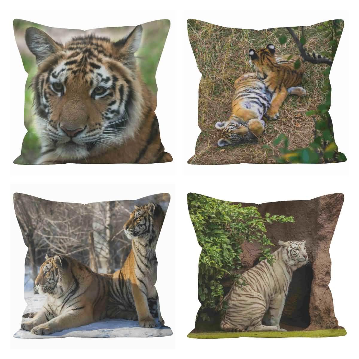 Taie d'oreiller en lin CEVAN lot de 4 housses de coussin