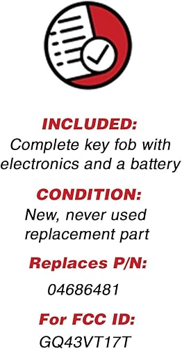Miniatura 3 de KeylessOption - Llavero de auto con control remoto para entrada sin llave, repuesto para 04686481, Azul