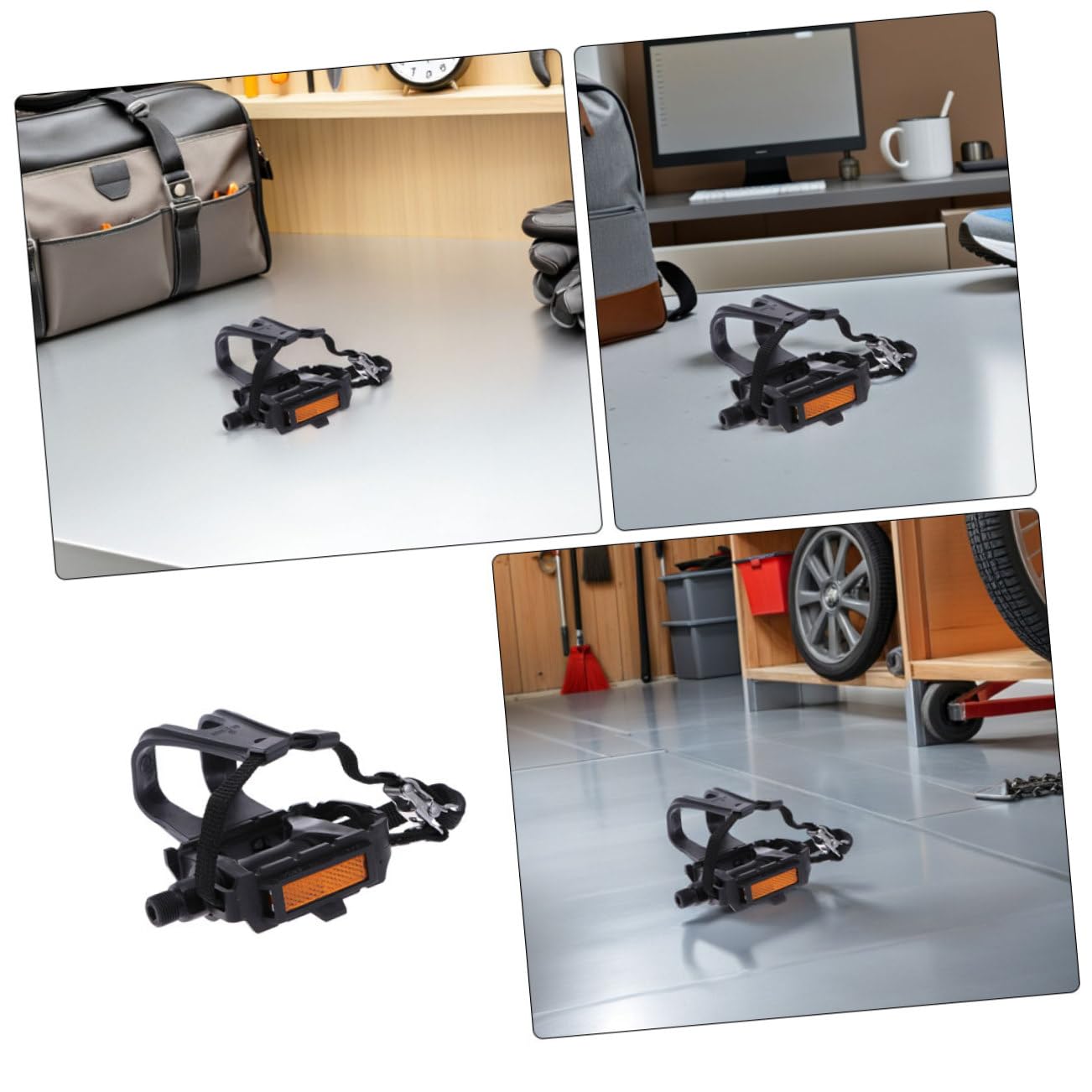 BESTonZON 2 Pares Correas para Pedales De Bicicleta Cierre De Gancho y Bucle Correas Reutilizables para Ciclismo Al Aire y Entrenamiento Gimnasio